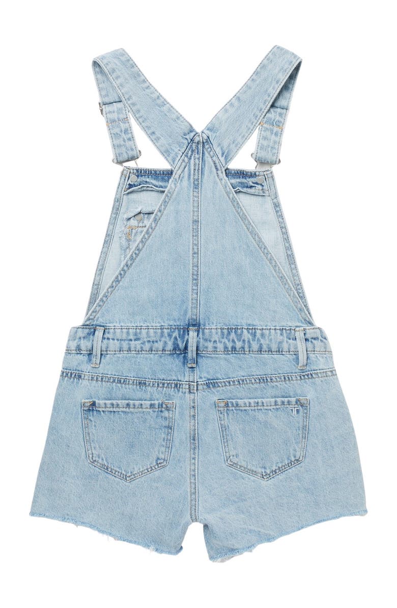 Tractr Front Pocket Distressed Shortall, Alternate, color, Light Indigo