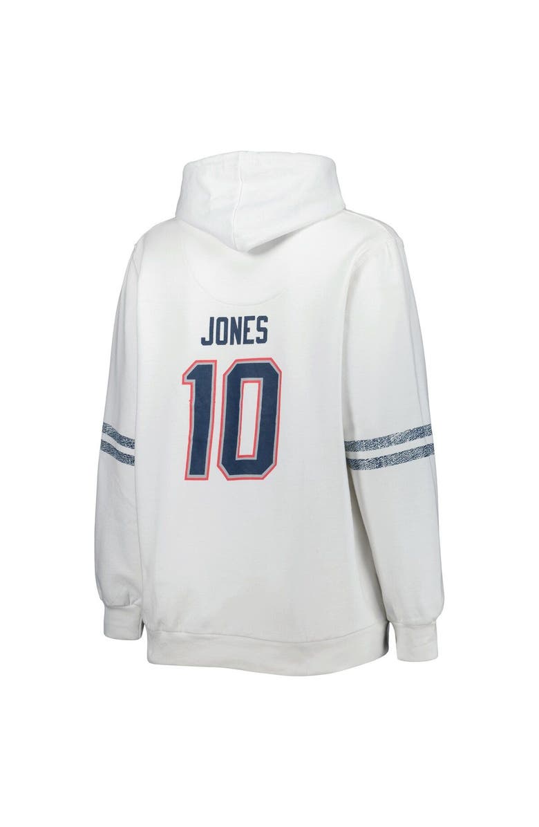 PROFILE Women's Mac Jones White New England Patriots Plus Size Name & Number Pullover Hoodie, Alternate, color,