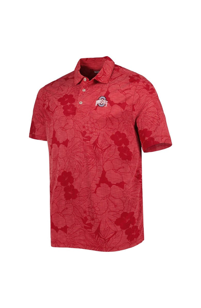 Tommy Bahama Men's Tommy Bahama Scarlet Ohio State Buckeyes Miramar Blooms Polo, Alternate, color, 