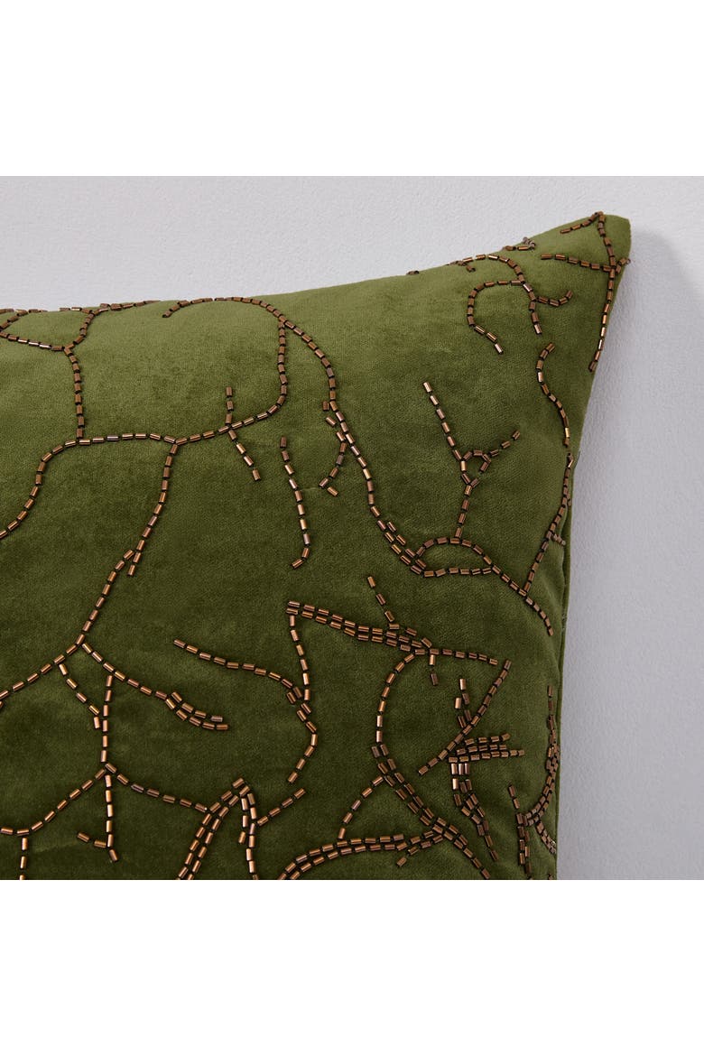 Morel Velvet Pillow Cover, Alternate, color, Green