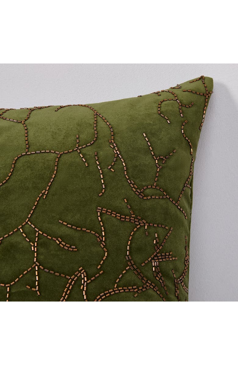 Chuks Collins x Lush Decor Morel Velvet Pillow Cover, Alternate, color, Green