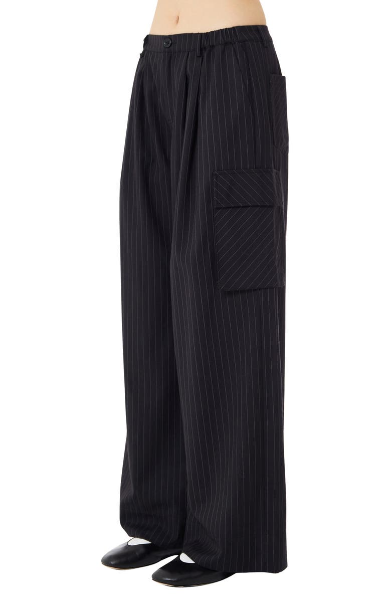 Find Me Now Archie Pinstripe Wide Leg Cargo Pants, Main, color,