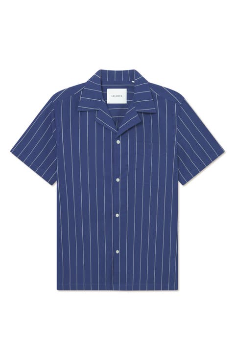 Klark Stripe Poplin Camp Shirt