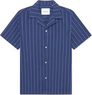Les Deux Klark Stripe Poplin Camp Shirt