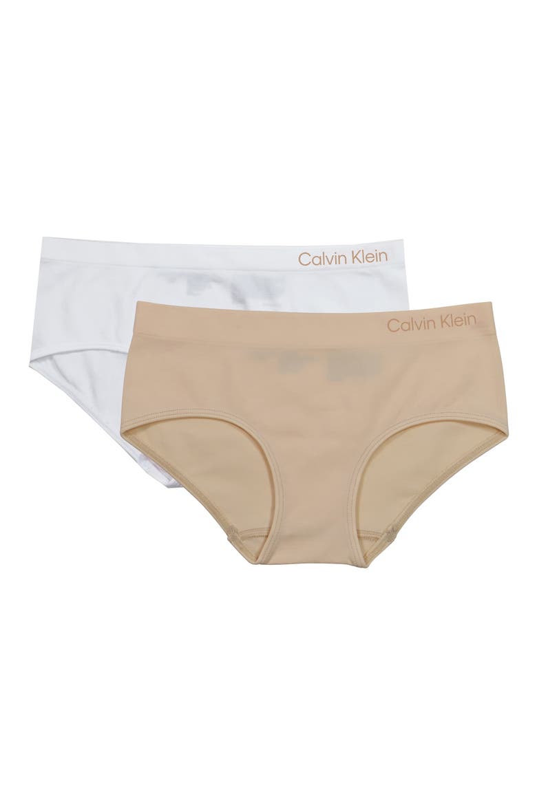 Kids' Seamless Hipster Panties - Pack of 2, Main, color, CLWHT/NUD