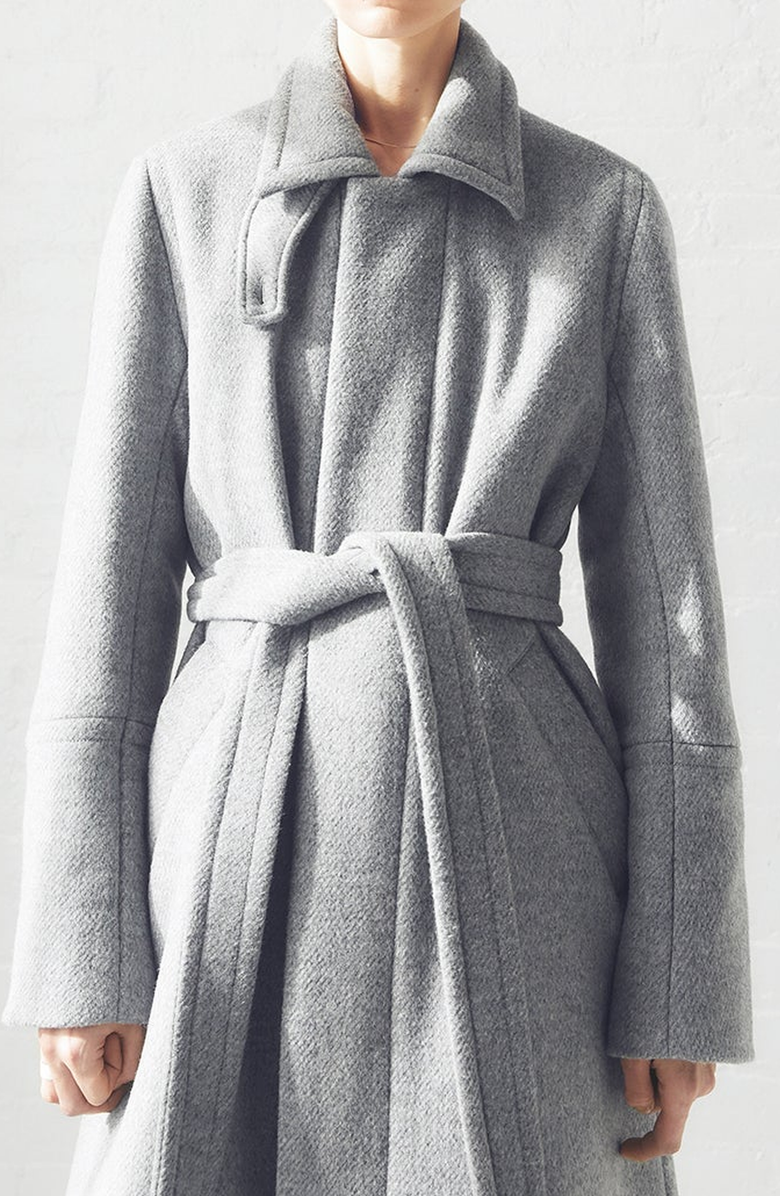 CAALO Down Wool Overcoat, Alternate, color, Gray