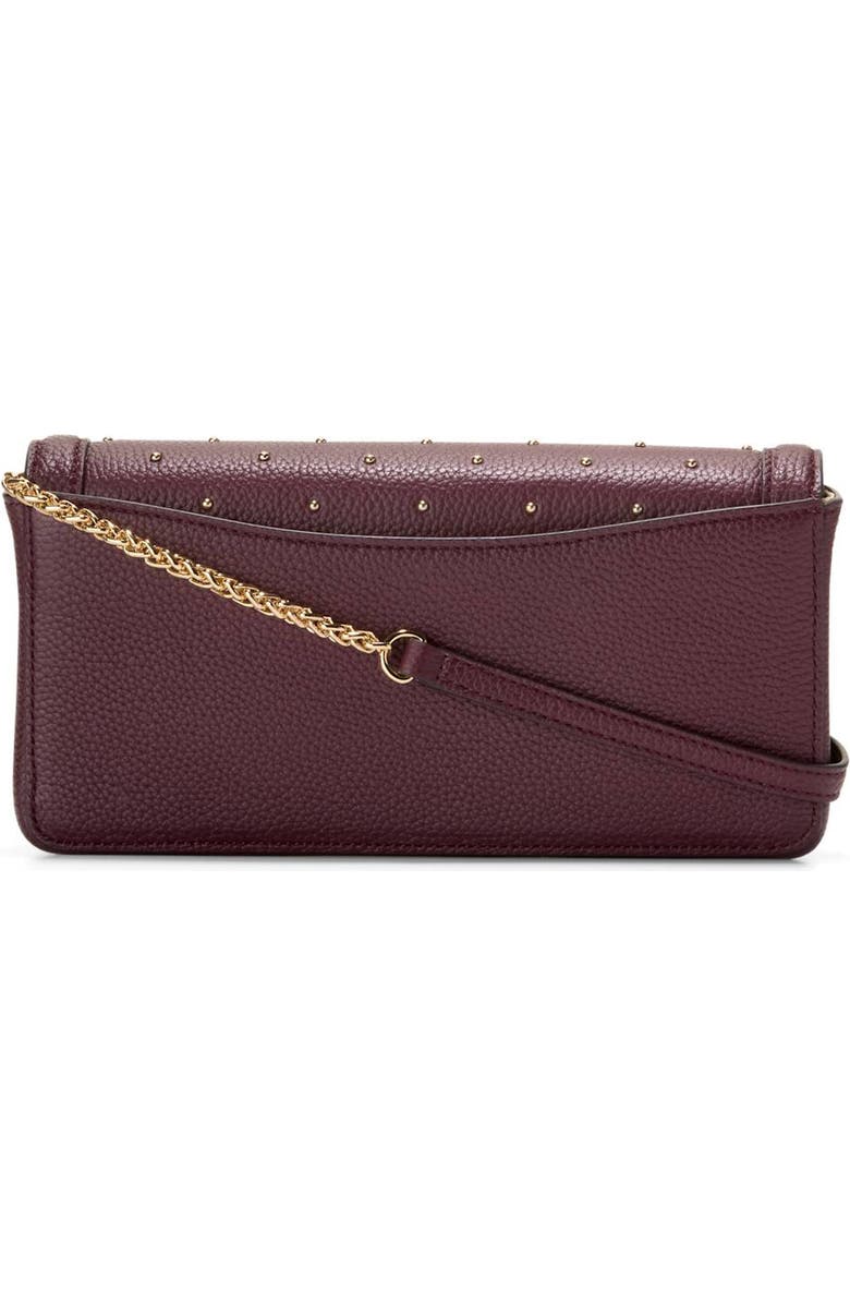 Cole Haan Daniella Leather Wallet on a Chain, Alternate, color, Black Garnet With Studs