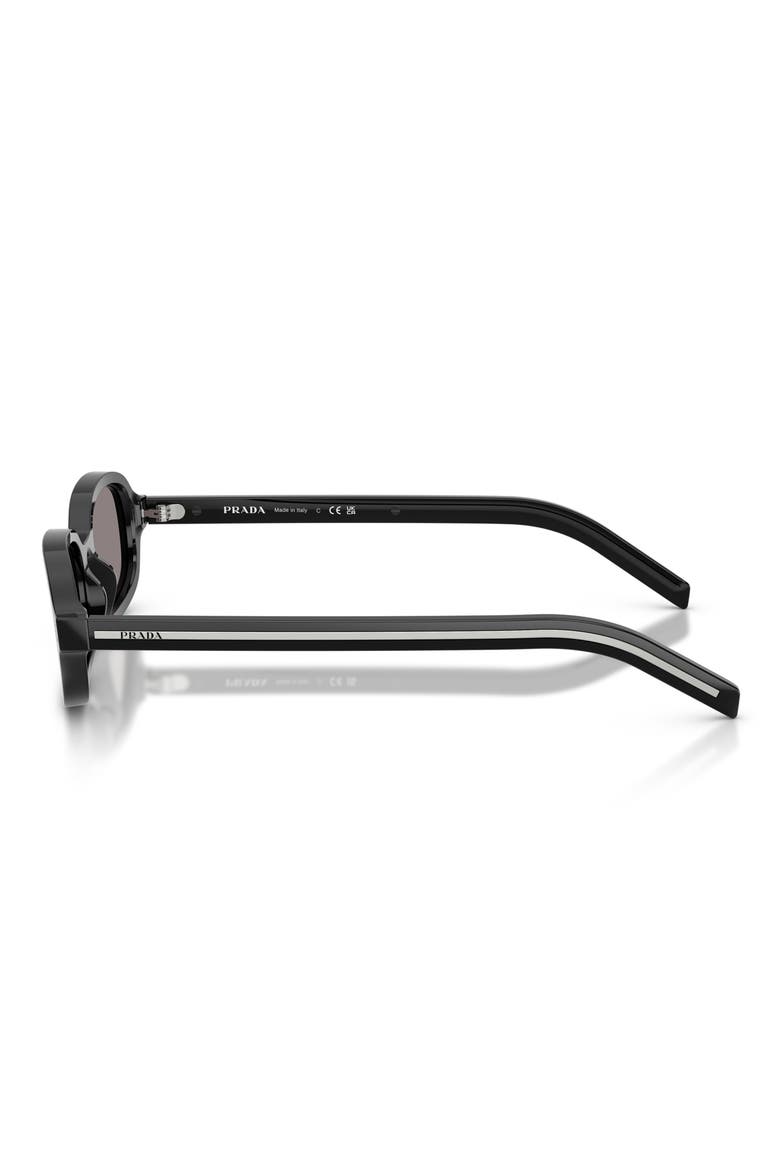 52mm Oval Sunglasses, Alternate, color, BLACK / GREY