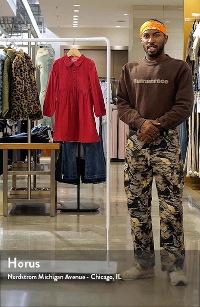 Kids' Aubrey Puff Sleeve Corduroy Shirtdress, sales video thumbnail