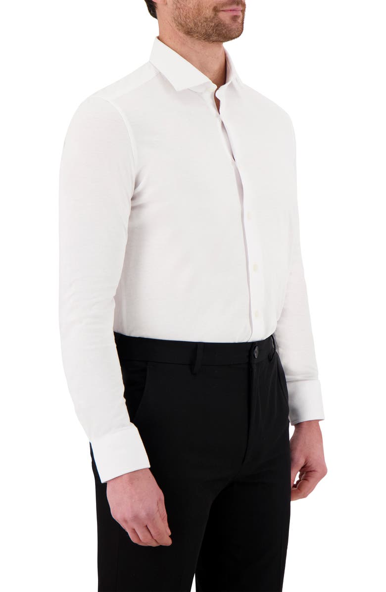 Victor Emmanuel Modern Fit Dot Print Comfort Stretch Knit Dress Shirt, Alternate, color, 