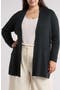 Open Front Ribbed Long Cardigan