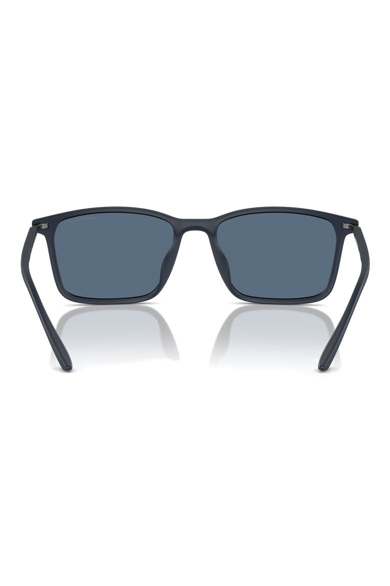 56mm Rectangle Sunglasses, Alternate, color, MATTE BLUE / DARK BLUE