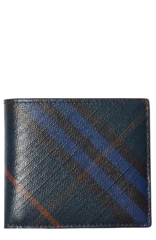 Burberry Check Coated Canvas Bifold Wallet In Black