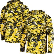 Columbia Men's Columbia Navy Michigan Wolverines PFG Terminal Tackle Omni-Shade Rippled Long Sleeve Hooded T-Shirt