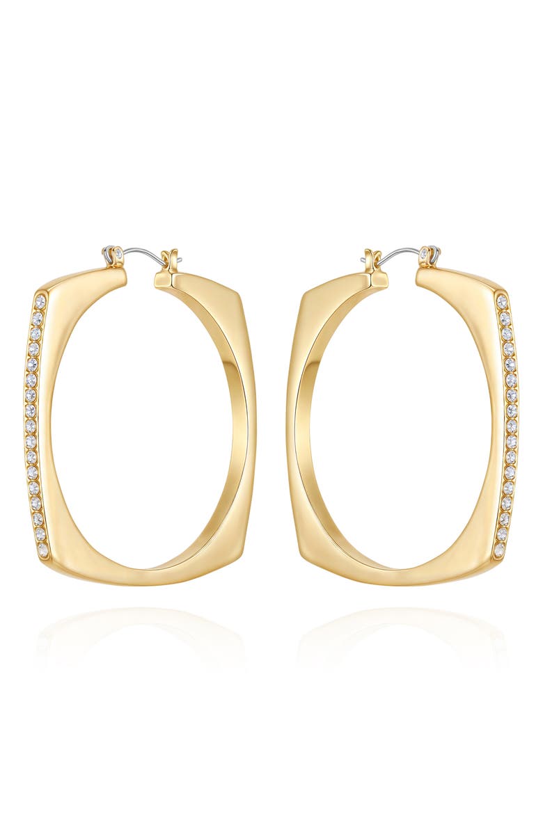 Vince Camuto Pavé Square Hoop Earrings, Main, color, Gold
