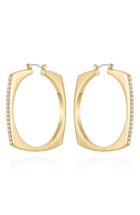 Pavé Square Hoop Earrings