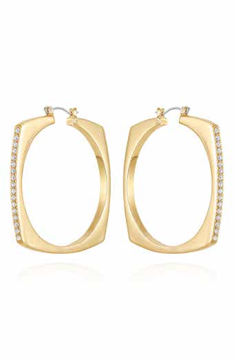 Vince Camuto Pavé Square Hoop Earrings