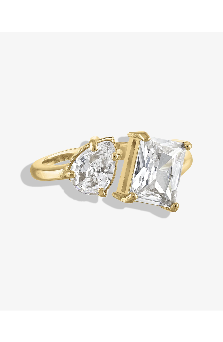 BEN ONI Two Stone CZ Open Ring, Main, color, Gold