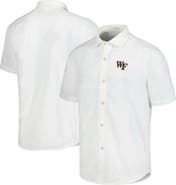 Tommy Bahama Men's Tommy Bahama White Wake Forest Demon Deacons Coconut Point Palm Vista IslandZone Camp Button-Up Shirt