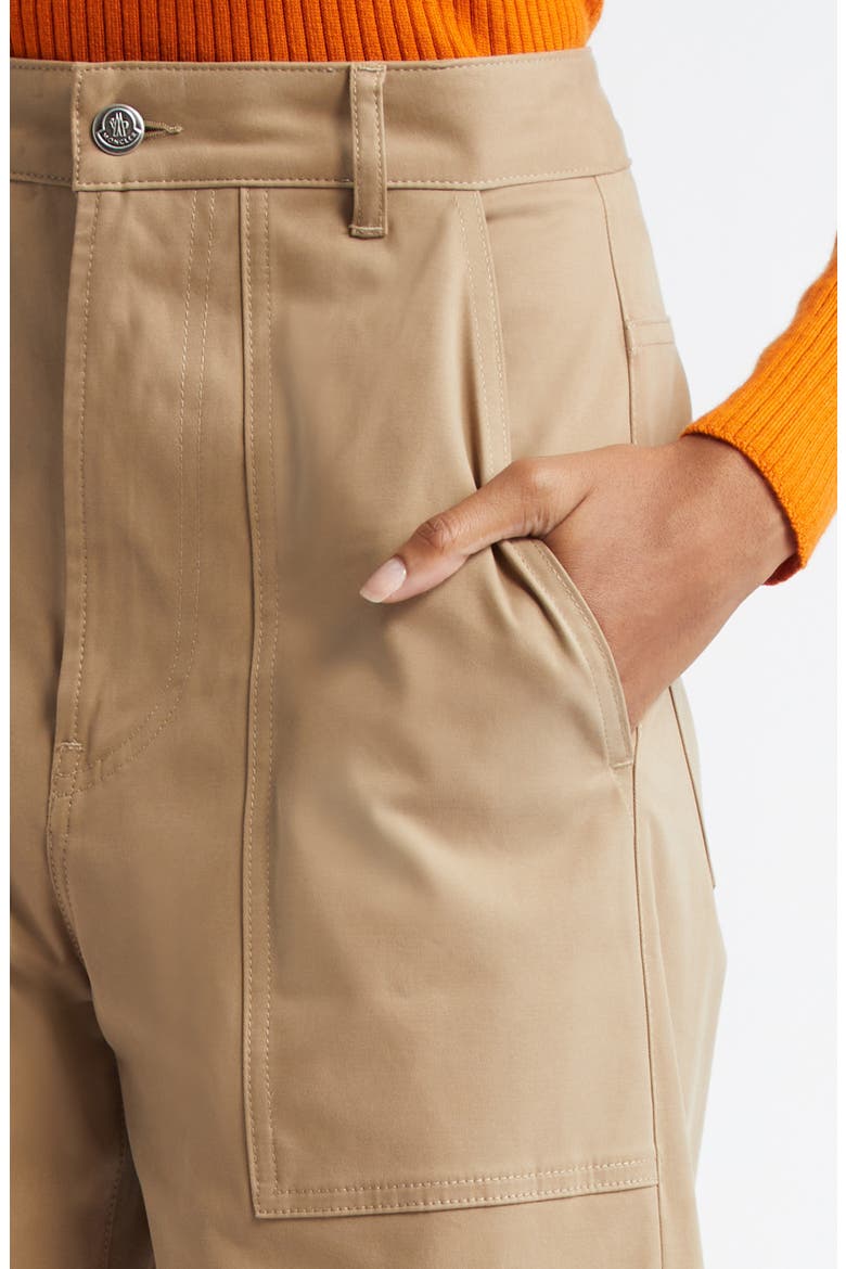 Cotton Stretch Gabardine Wide Leg Pants, Alternate, color, BEIGE