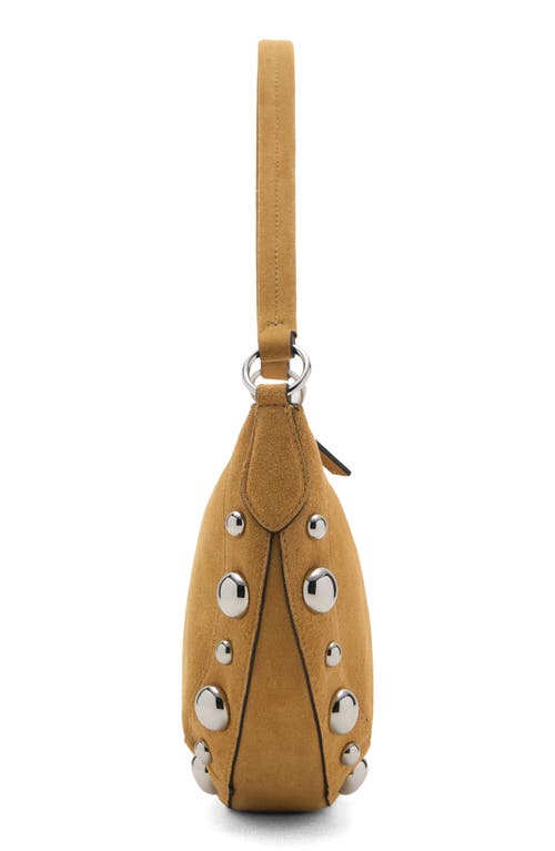 Mango Studded Suede Shoulder Bag In Yellow