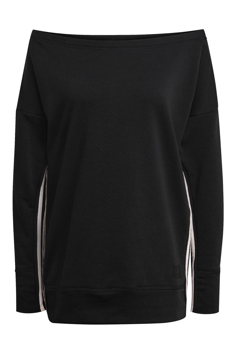 Recco Wide Neck Sweatshirt, Alternate, color, BLACK