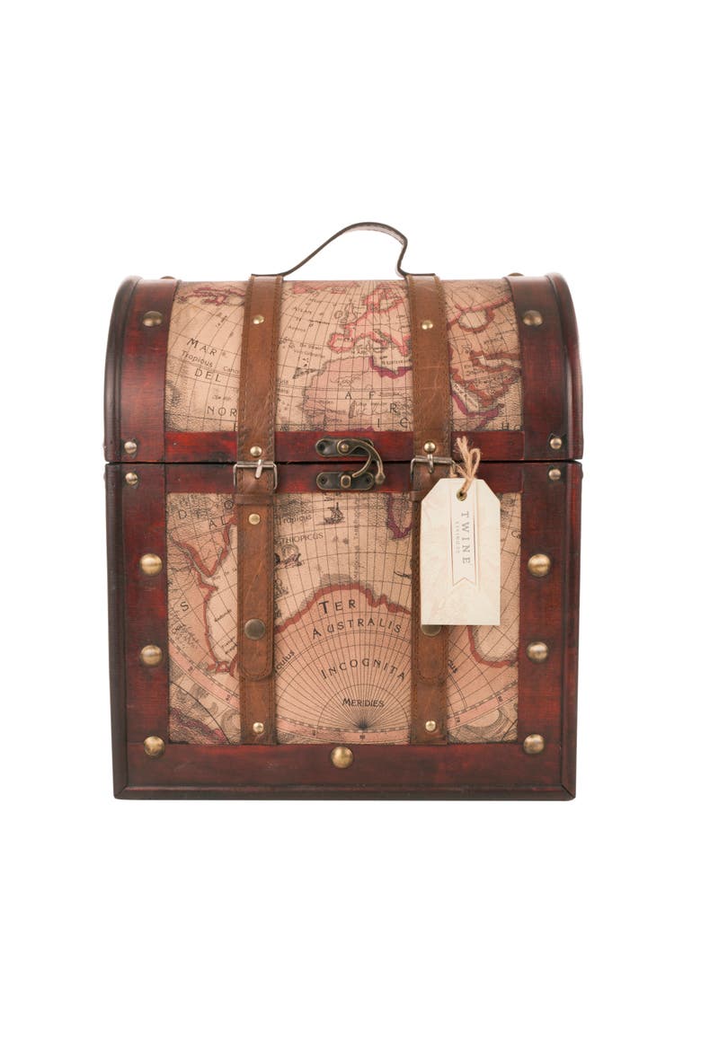 6-Bottle Old World Wooden Wine Box, Alternate, color, Multicolor