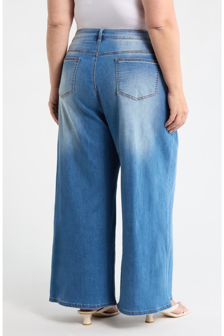 Jeanie High Waist Ankle Wide Leg Jeans, Alternate, color, DENIM-BLUE