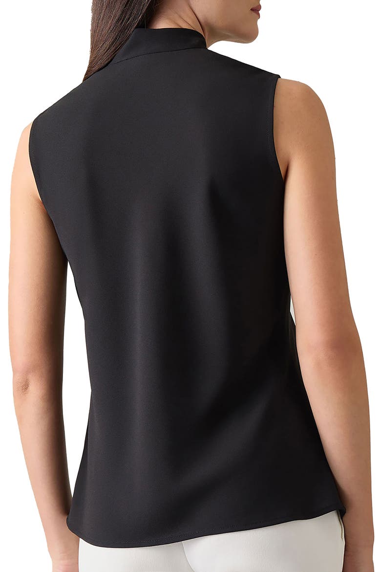 Sleeveless Tie Front Top, Alternate, color, BLACK