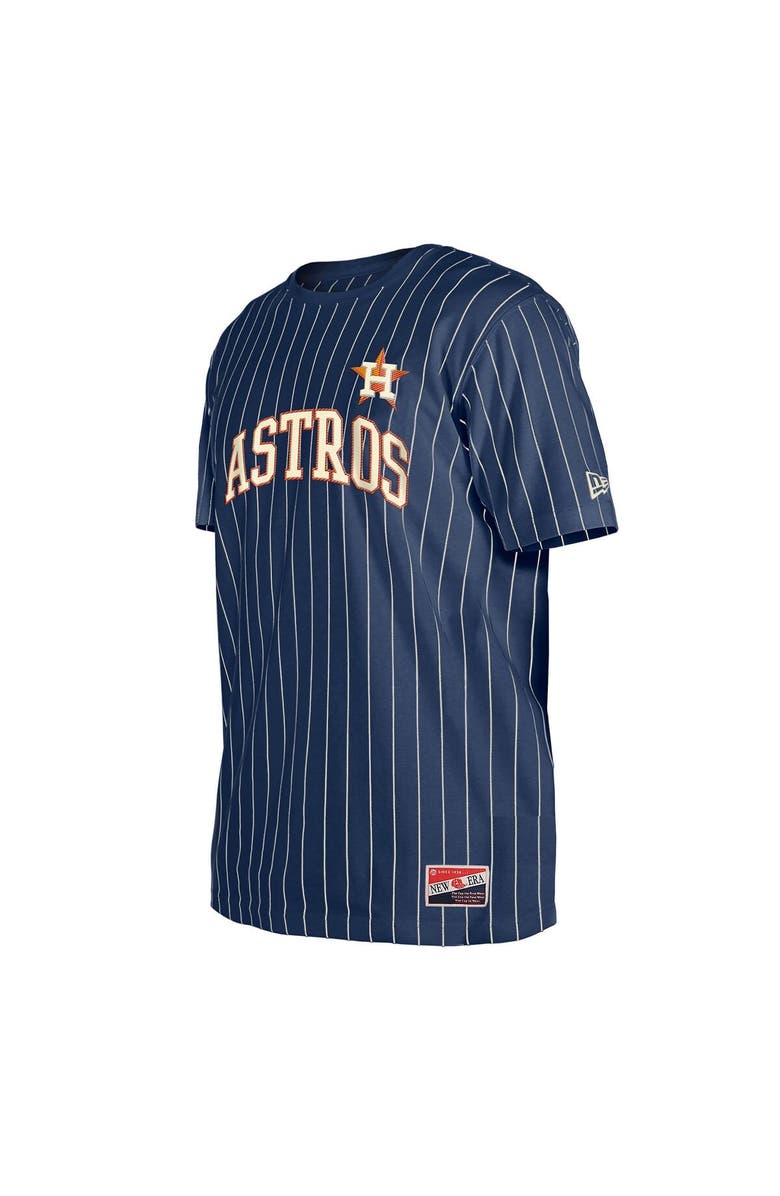 New Era Men's New Era Navy Houston Astros Throwback Pinstripe T-Shirt, Alternate, color,