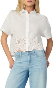 Joe's The Eyelet Short Sleeve Crop Shirt
