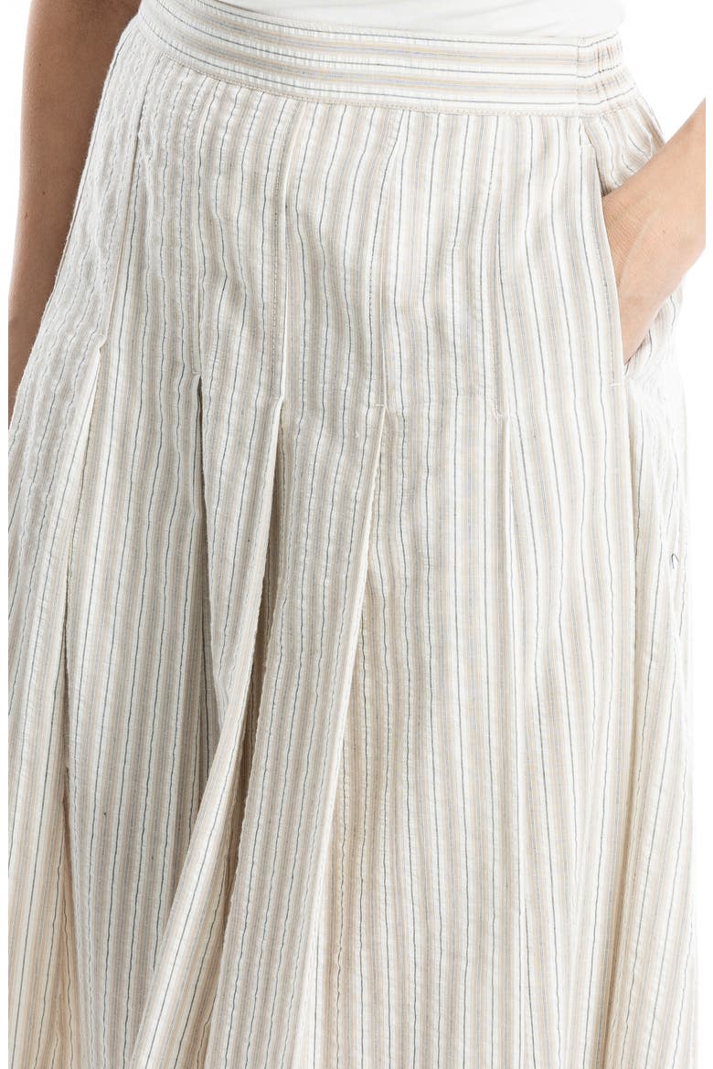 Stripe Pleated A-Line Skirt, Alternate, color, KHAKI/WHITE/BLACK STRIPE