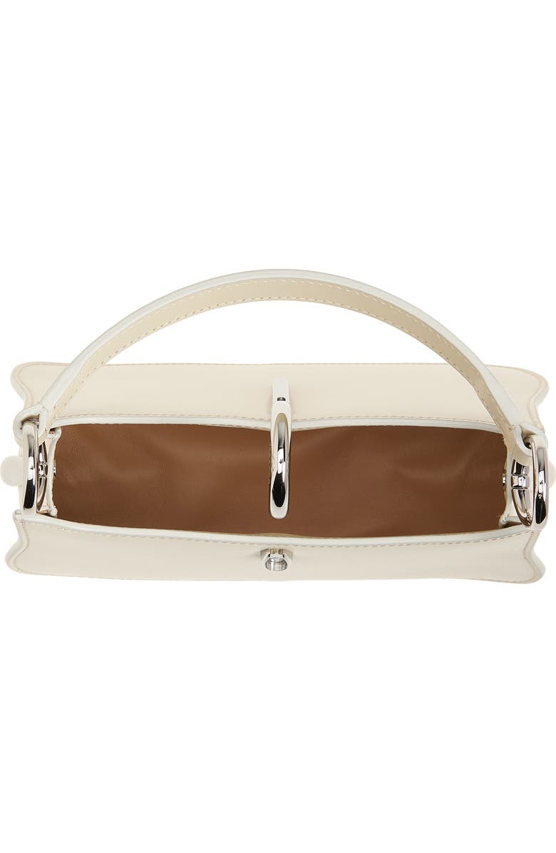 Rabanne Micro Ring Leather Top Handle Bag, Alternate, color, Ivory/ Silver