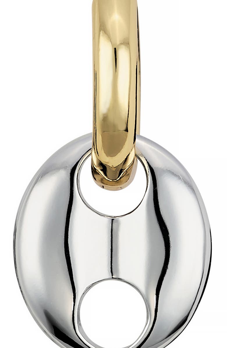 ATHRA LUXE Two-Tone Puffy Mariner Hoop Earrings, Alternate, color, Silver