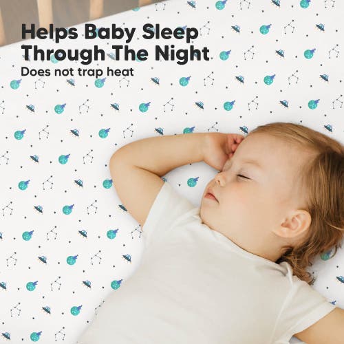 Keababies Soothe Fitted Mini Crib Sheet In Space Quest
