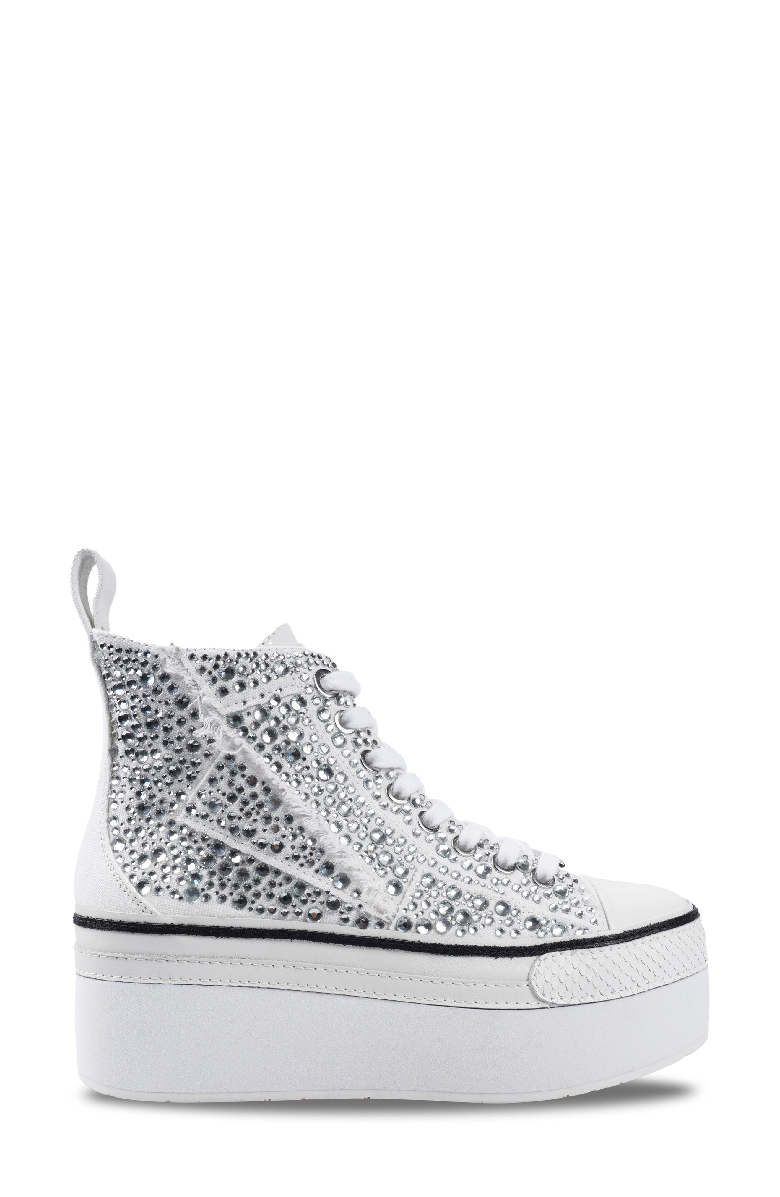 ZIGI Carmensa-2 Embellished Platform High Top Sneaker, Alternate, color, Silver