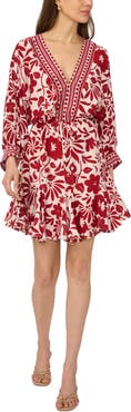 MSK Printed Long Sleeve Dress