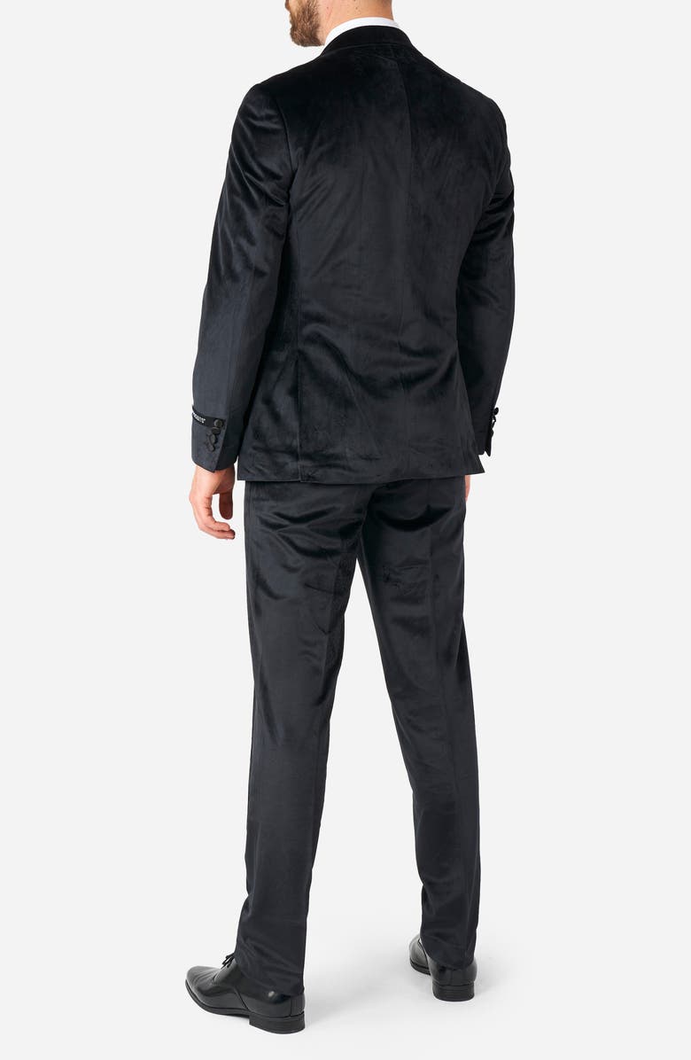 OppoSuits Midnight Black Velvet Tuxedo & Bow Tie Set, Alternate, color, Black