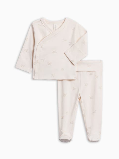 Organic Cotton Riley 2 Piece Wrap Top and Pant Set