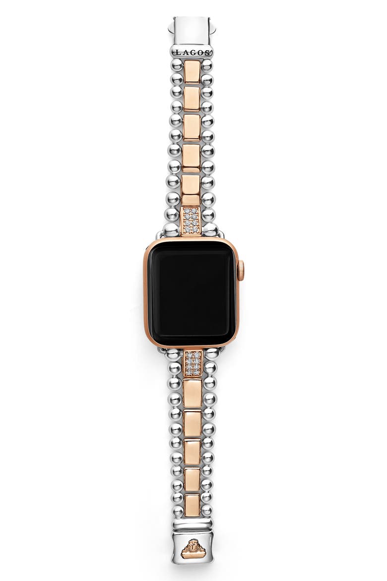 Smart Caviar Diamond Apple Watch® Watchband, Alternate, color, ROSE GOLD