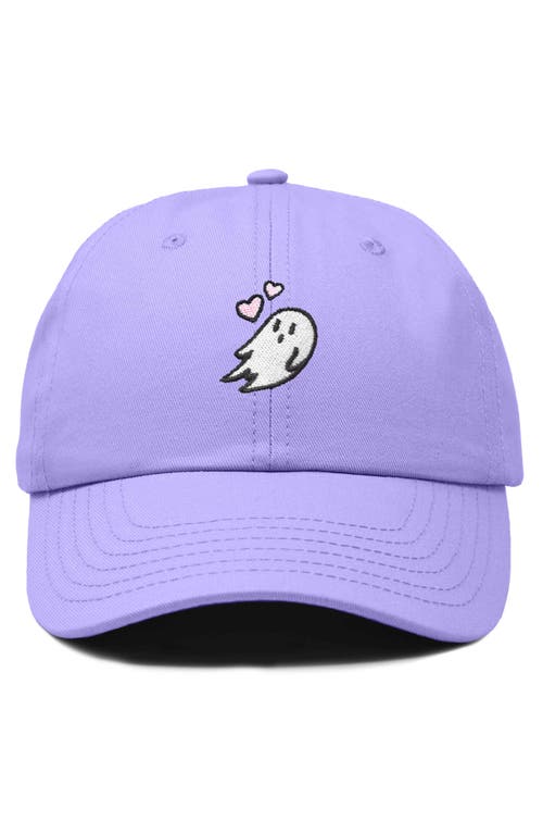 Dalix Heartly Ghost Embroidered Cap In Lavender