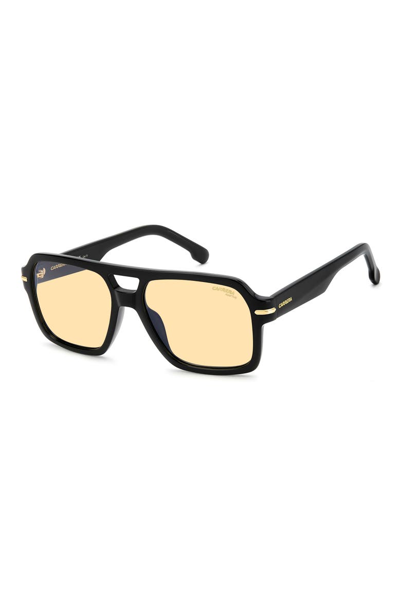 56mm Square Sunglasses, Alternate, color, BLACK/ YELLOW