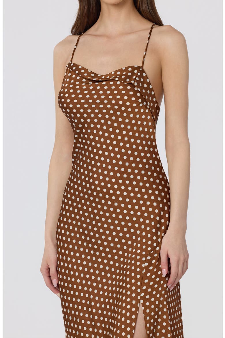 Cowl Neck Slipdress, Alternate, color, CARAMEL DT