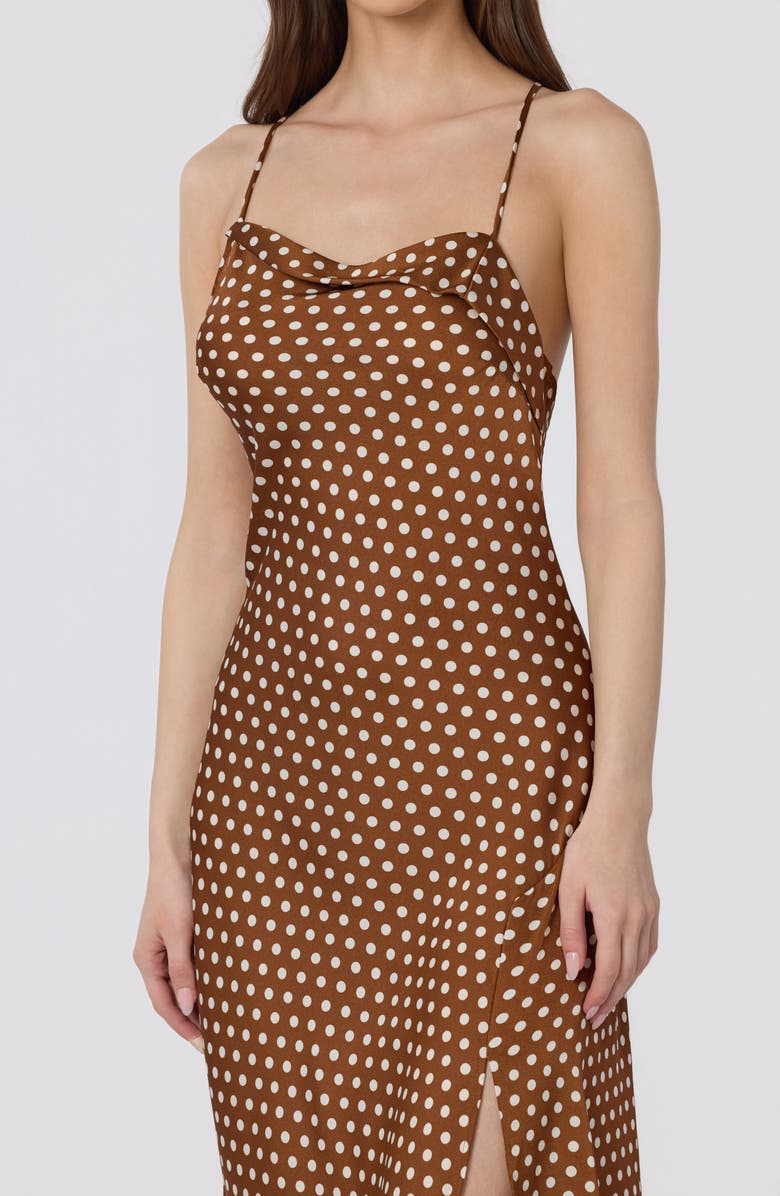 ASTR the Label Cowl Neck Slipdress, Alternate, color, Caramel Dt