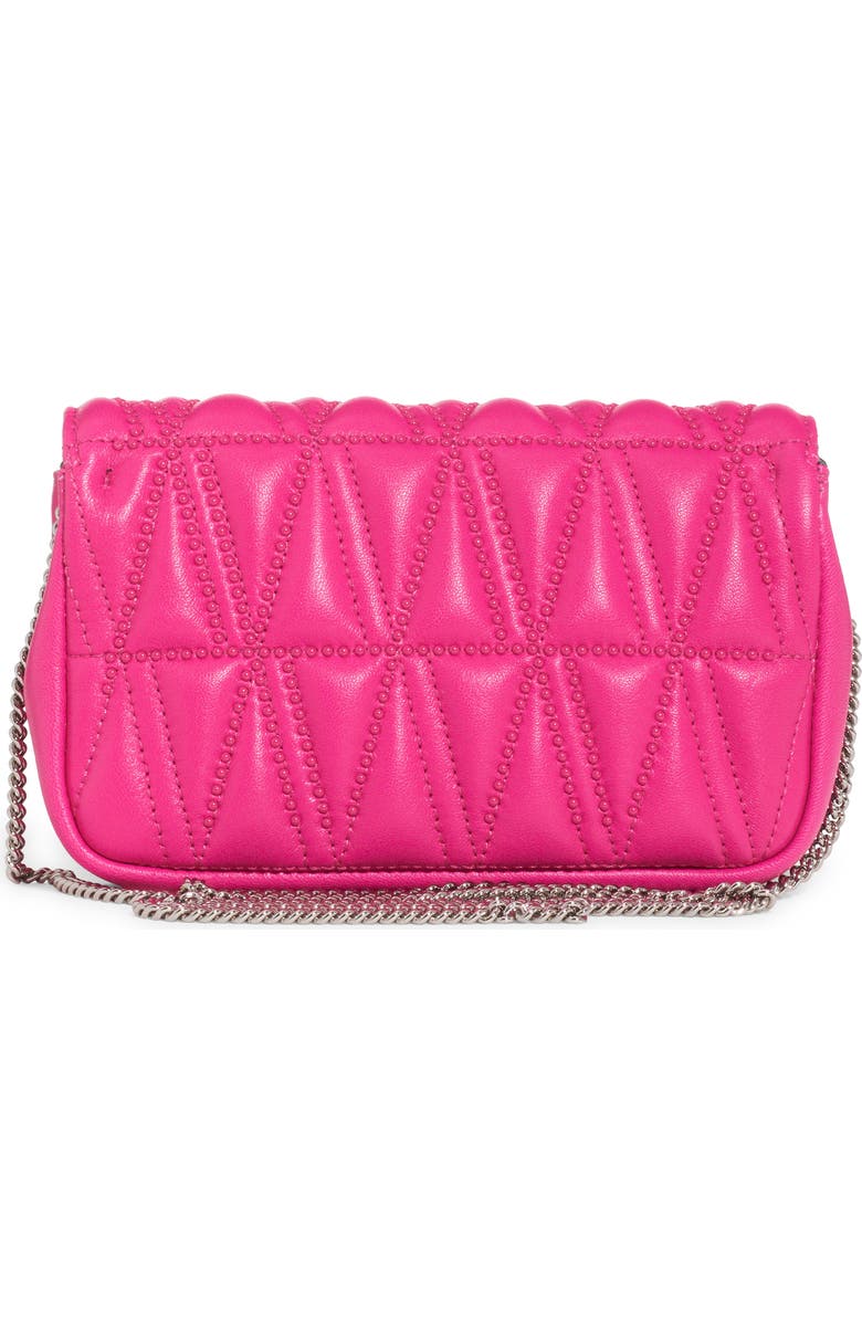 Versace Mini Virtus Studded Matelassè Leather Crossbody Bag, Alternate, color,