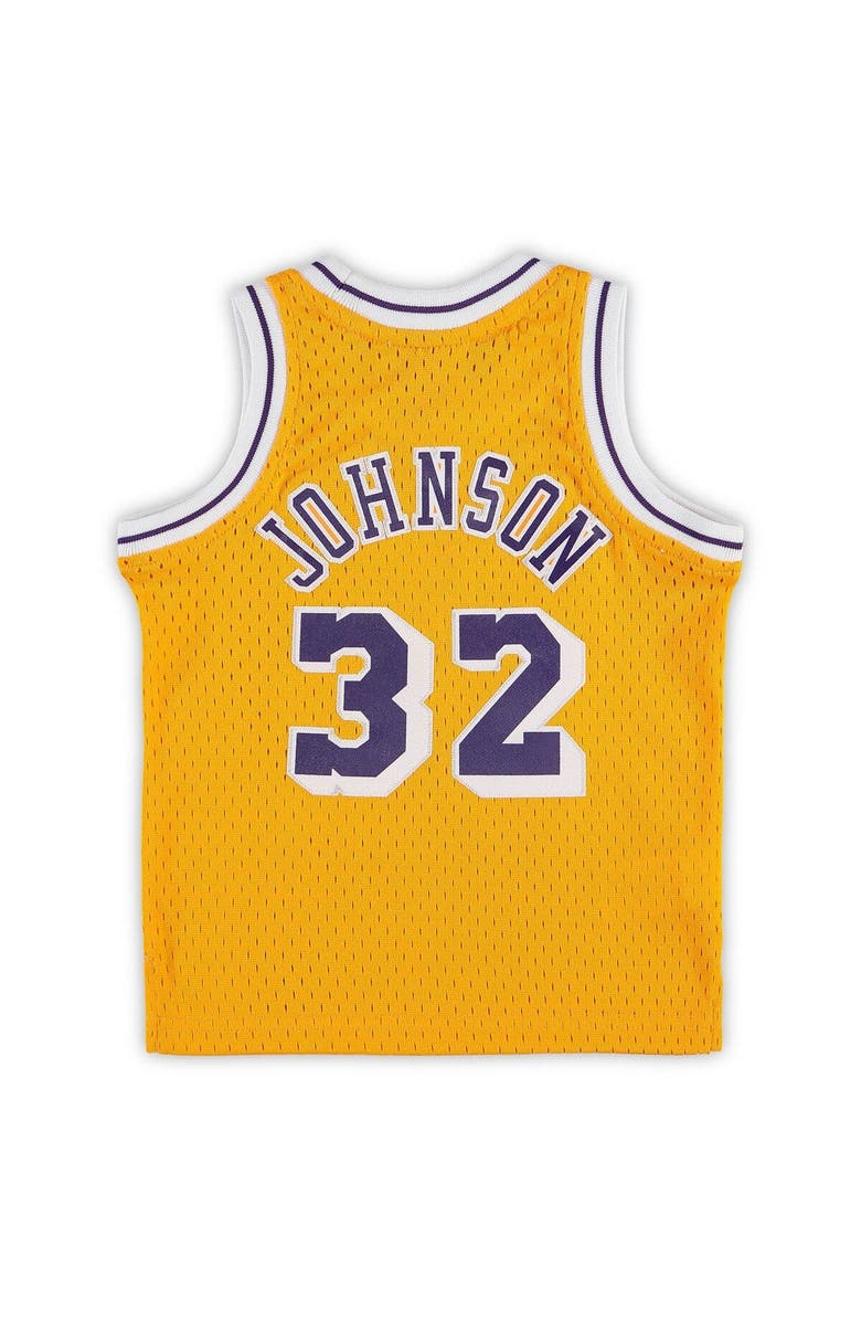 Mitchell & Ness Infant Mitchell & Ness Magic Johnson Gold Los Angeles Lakers Retired Player Jersey, Alternate, color, 
