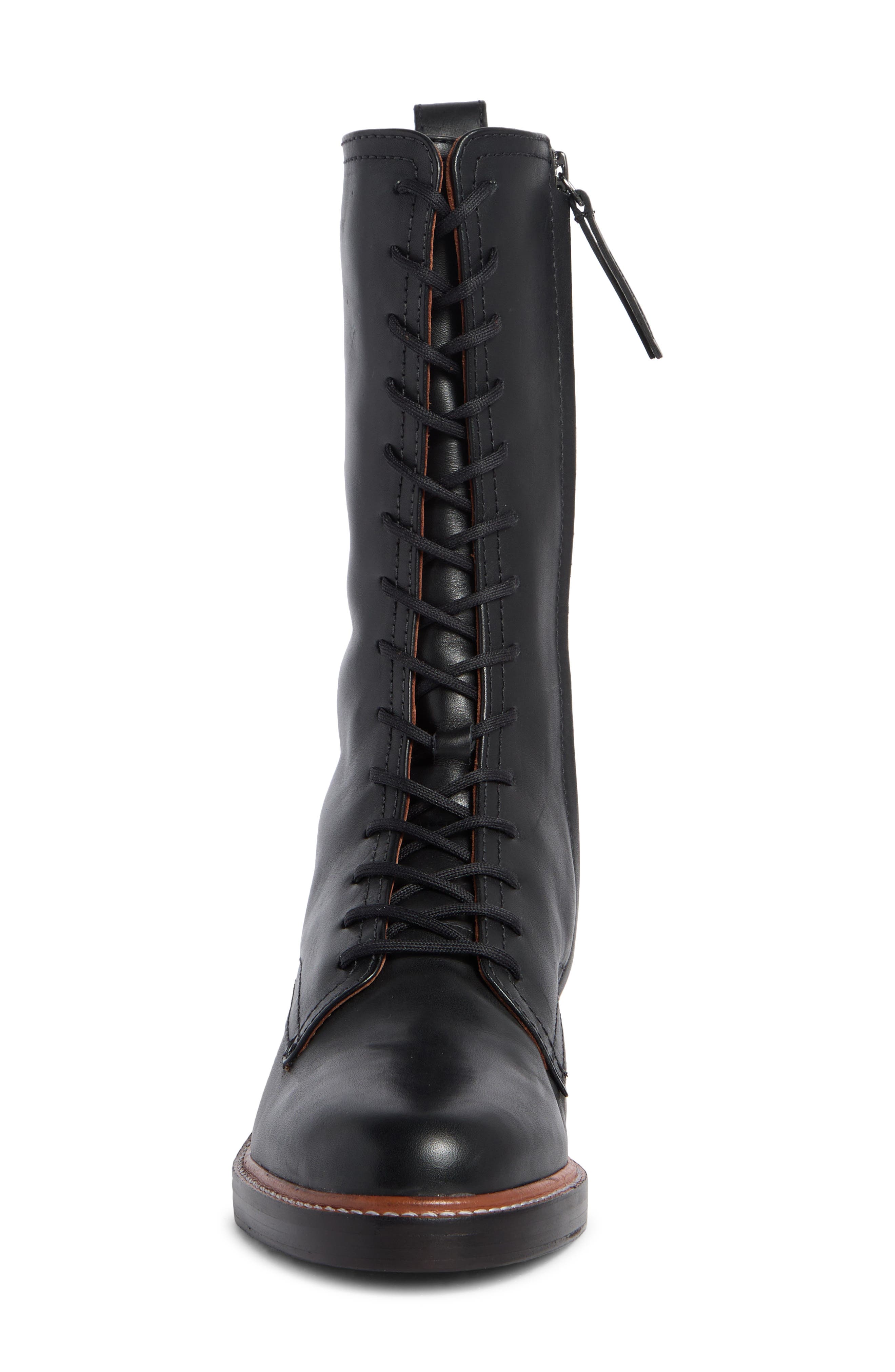 Reformation Ada Combat Boot, Alternate, color, Black Leather