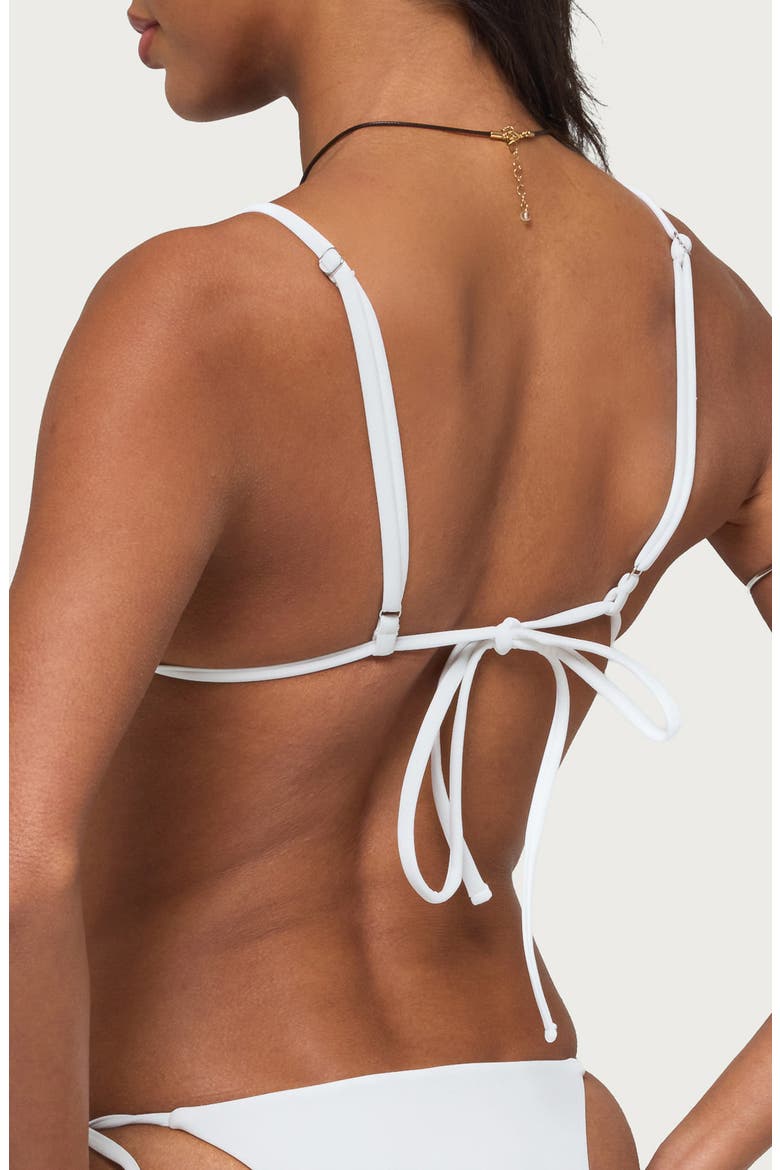 Luz Beaded Triangle Bikini Top, Alternate, color, WHITE