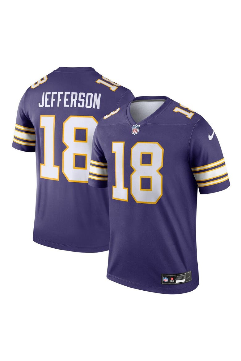 Men's Nike Justin Jefferson Purple Minnesota Vikings Classic Legend Player Jersey, Main, color, Purple