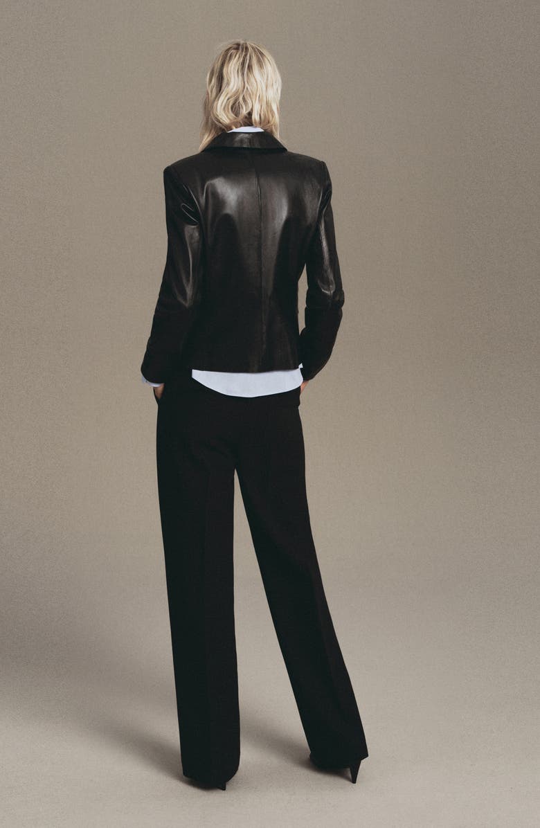 MANGO Pleated Straight Leg Pants, Alternate, color, Black